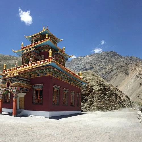A monastery on a barren hillside in Spiti Valley